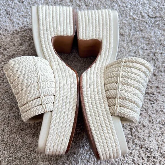 Vince Margo Cord Platform Slide Sandals – Cream SZ 6.5 - Picture 4 of 9